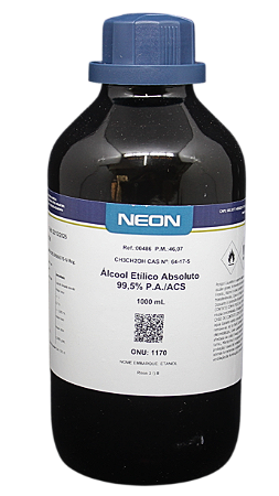 ALCOOL ETILICO ABSOLUTO 99,5% PA/ACS 1L CAS 64-17-5