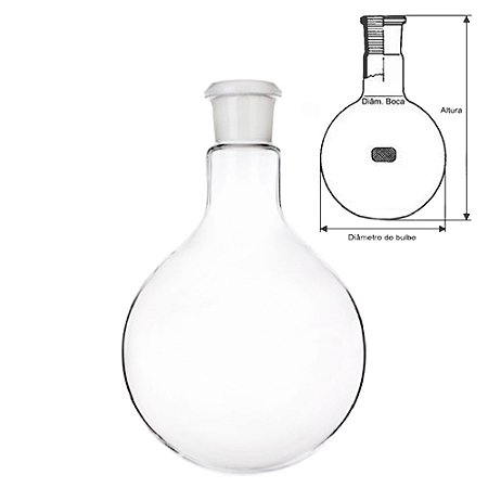 BALAO FUNDO REDONDO COM JUNTA 24/40 12L