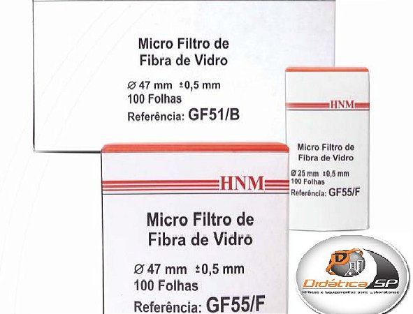 MICRO FILTRO FIBRA DE VIDRO 1,6UM DIAMETRO 125MM GF50A 100UN