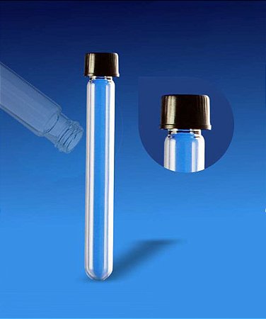 TUBO DE ENSAIO VIDRO BORO 15X100MM COM TAMPA ROSCA 10ML