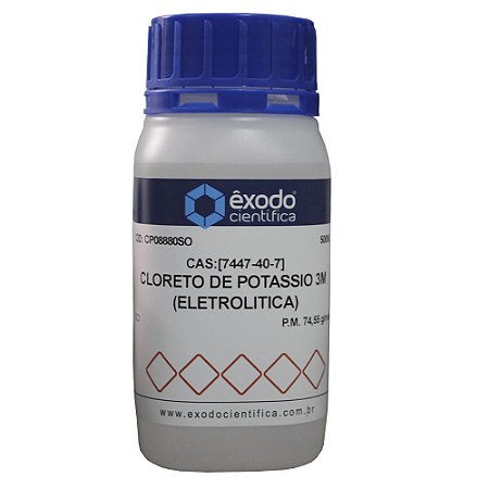 CLORETO DE POTASSIO SOLUCAO 3M ELETROLITICA. 500ML