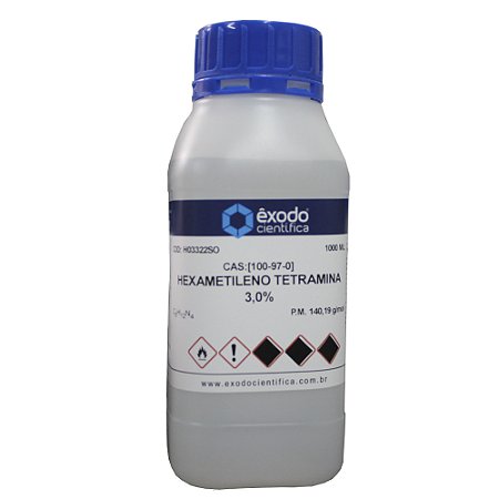 HEXAMETILENO TETRAMINA SOLUCAO 3% AQUOSA 1L