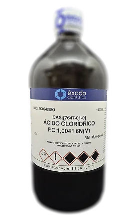 ACIDO CLORIDRICO SOLUCAO 6N (M) AQUOSA 1L *PF/SSP*