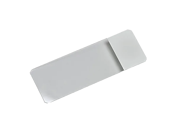 LÂMINA PARA AUTOMAÇÃO EXTREMIDADE BRANCA 45° LAPIDADA PARA JATO DE TINTA 26X76MM ESPESSURA 1 A 1,2MM