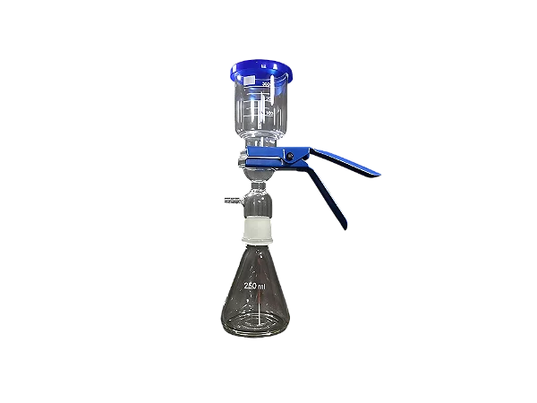 SISTEMA DE FILTRAÇÃO A VÁCUO COMPLETO COM GARRA DE ALUMÍNIO 500ML ERLENMEYER