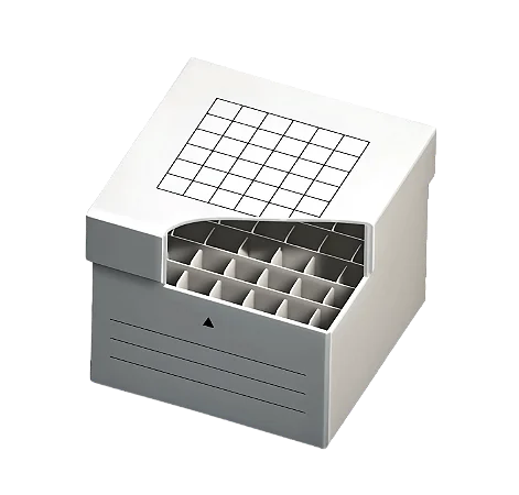 CAIXA PARA CONGELAMENTO DE TUBOS DE FIBRA DE PAPELAO 150X150X122MM 36 FUROS