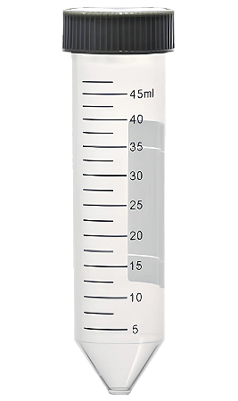TUBO CENTRIFUGA 15ML COM FUNDO CÔNICO ESTÉRIL POR RADIAÇÃO LIVRE DNASE/RNASE COM TAMPA CINZA 50UN