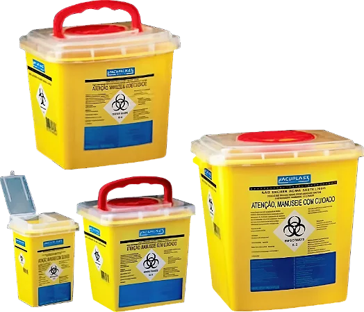 COLETOR PARA PERFUROCORTANTES RIGIDO AMARELO 7L