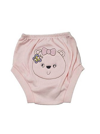 Shorts Tapa Fralda Menina Rosa