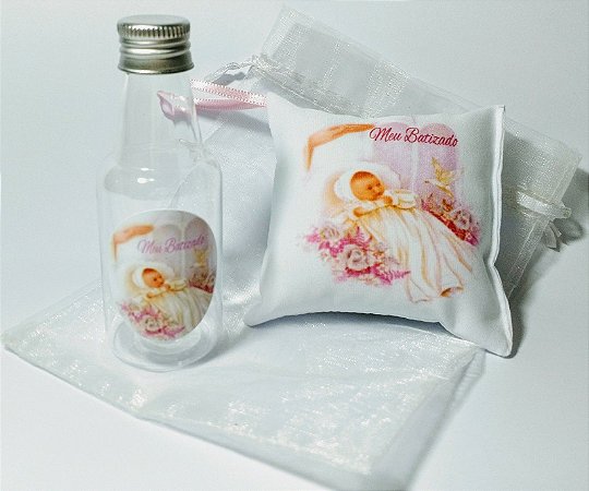 Kit Mini Almofada-Meu Batizado-Menina