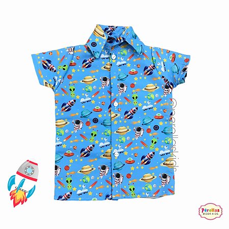 Camisa Infantil Astronauta Temática 1/2/3/4 /anos