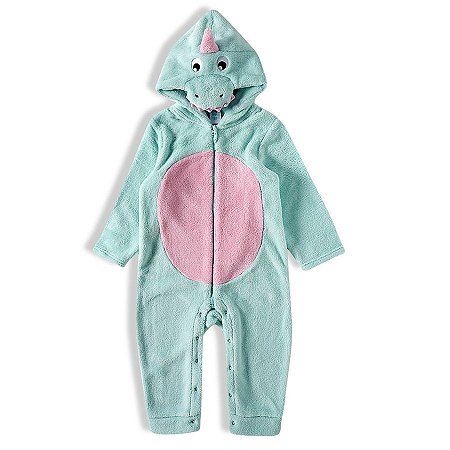 Macacão Kids de Pelúcia Plush Dinossauro Tip Top