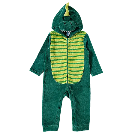 Macacão Peludinhos Jacaré Com Capuz Kids 1 a 3 Anos