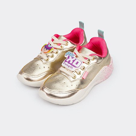 Tênis Infantil Pk Xd Pampili Nalu Dourado Metalizado