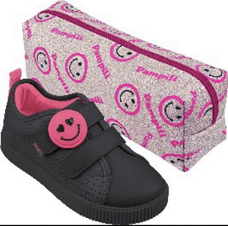 Tênis Feminino Escolar Infantil Pampili Emoji Com Estojo