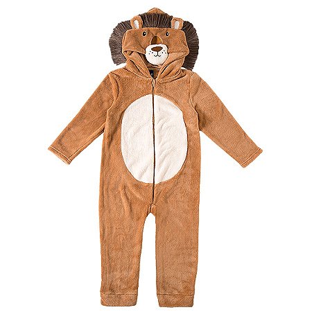 Macacão Infantil Pelúcia Plush Leãozinho Kids Tip top