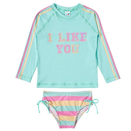 Conjunto De Praia Infantil Com Proteção Solar Tip Top