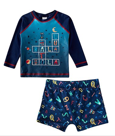 Conjunto Palavras Cruzadas Manga Longa Toddler Tip Top