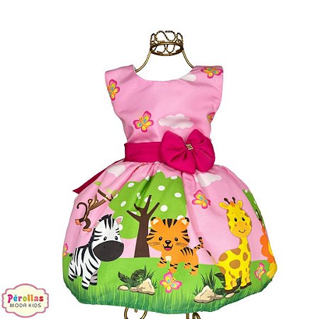 Vestido Temático Festa Infantil Safari 1/8 Anos