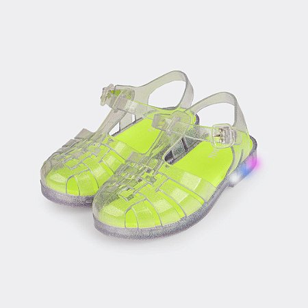Sandália de Led Infantil Full Plastic Valen Glitter Pampili
