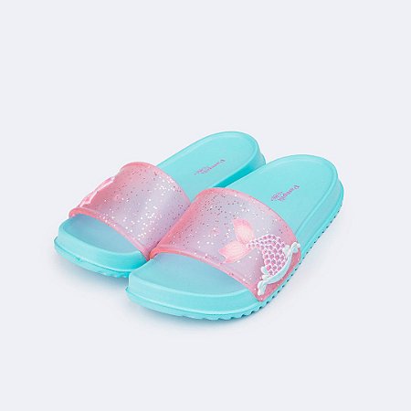 Chinelo Slide Infantil Fun Glee Sereia Glitter Pampili