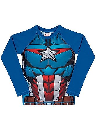 Camiseta Com Proteção Solar Capitão América Tip Top