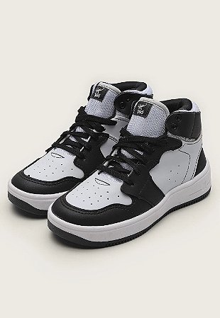 Tênis Infantil Cano Alto Kidy Nova York Preto Branco