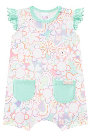 Macaquinho baby infantil em Molecotton Kukiê azul