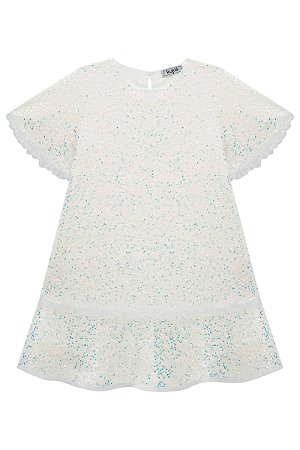 Vestido Infantil em Paetê Shine Kukiê off white
