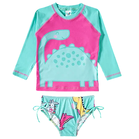Conjunto De Praia Infantil Com Chapeu Proteção Solar Dina love Tip Top