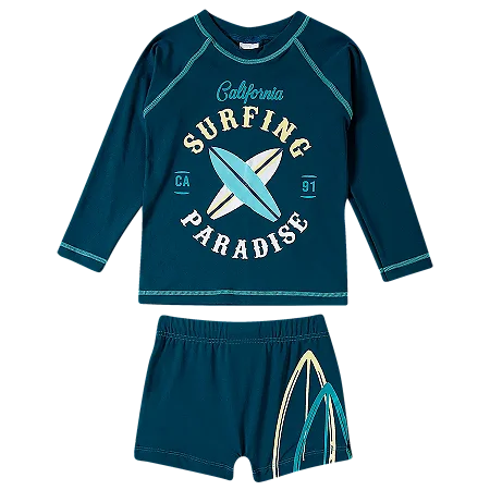 Conjunto De Praia Infantil Com Proteção Solar Tip Top Surfing