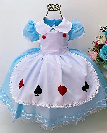 Vestido de Festa Infantil Alice no País Das Maravilhas