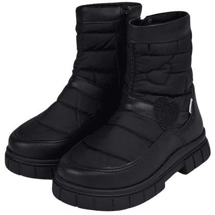 Bota Coturno Feminina Pampili Lucky Comfy Coração Preta