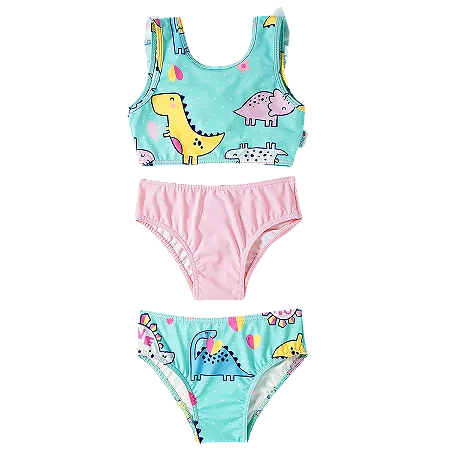 Biquíni infantil trio 1 top e 2 calcinhas dina love Tip top