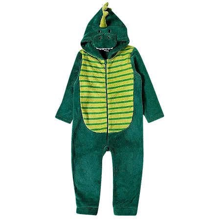 Macacão Peludinhos Jacaré Com Capuz Kids 4 a 10 Anos