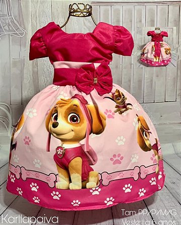 vestido infantil patrulha canina