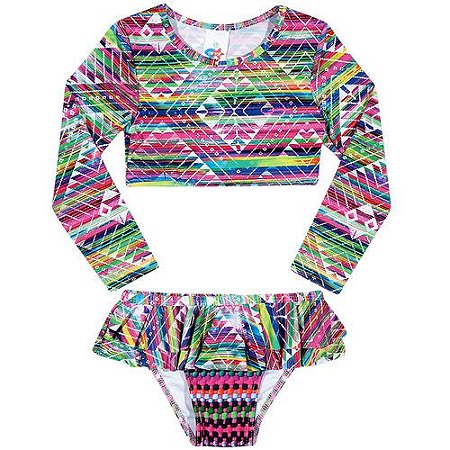 Biquíni Infantil Com Proteção Solar Surfista Cropped Toddler