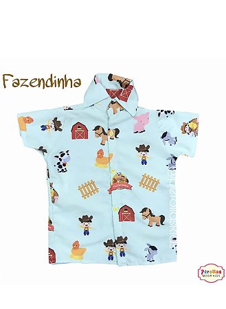 Camisa Infantil Fazendinha Temática 1/2/3/4 Anos