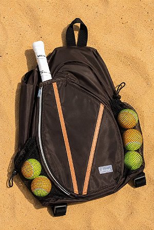 Mochila de Beach Tennis Pro Smash-Marrom com Caramelo