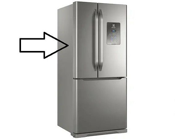 Porta do refrigerador Esquerda Inox Electrolux DM83X / DM84X A02224702 A02224701 Original [1,0,0]