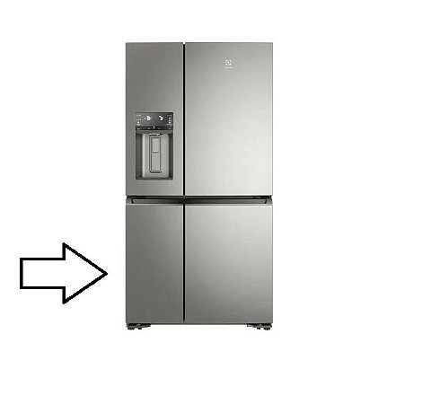 Porta do Freezer Esquerda Inox Electrolux DQ90X A20449205  Original [1,0,0]
