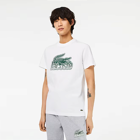 Camiseta Lacoste TH8688 Masculina Branca - Marathon Artigos Esportivos