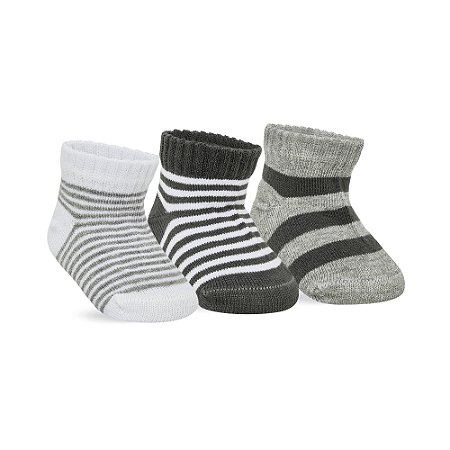 MEIA RECÉM NASCIDO - KIT 3 PARES