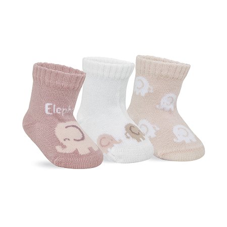 MEIA RECÉM NASCIDO - BLISTER MENINAS