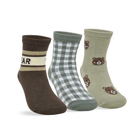 MEIA BEBÊ MENINOS - KIT 3 PARES