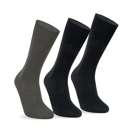 MEIA MASCULINA CLÁSSICA - KIT 3 PARES
