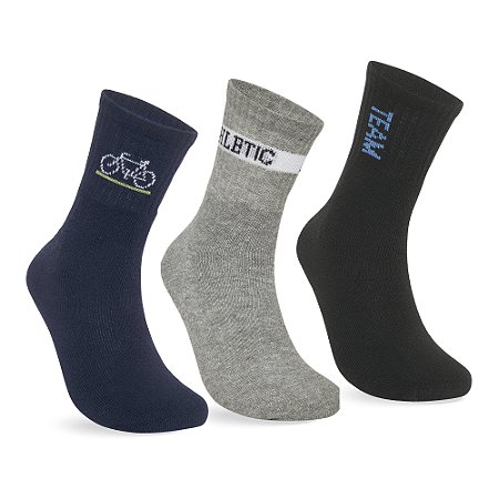 MEIA ESPORTIVA CANO CURTO - TRIPACK