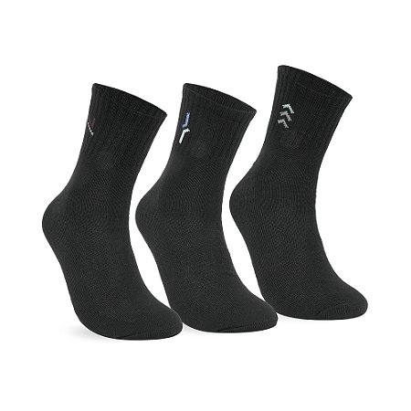 MEIA ESPORTIVA MASCULINA CANO CURTO KIT 3 PARES