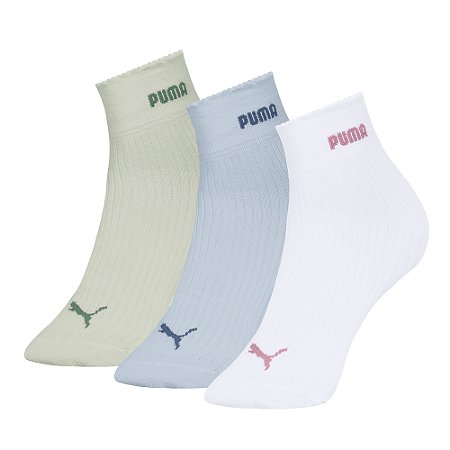MEIA CANO MEDIO ESPORTIVA FEMININA KIT 3 PARES - PUMA