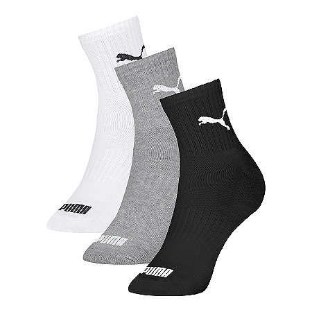 MEIA CANO MEDIO ESPORTIVA MASCULINA - KIT 3 PARES